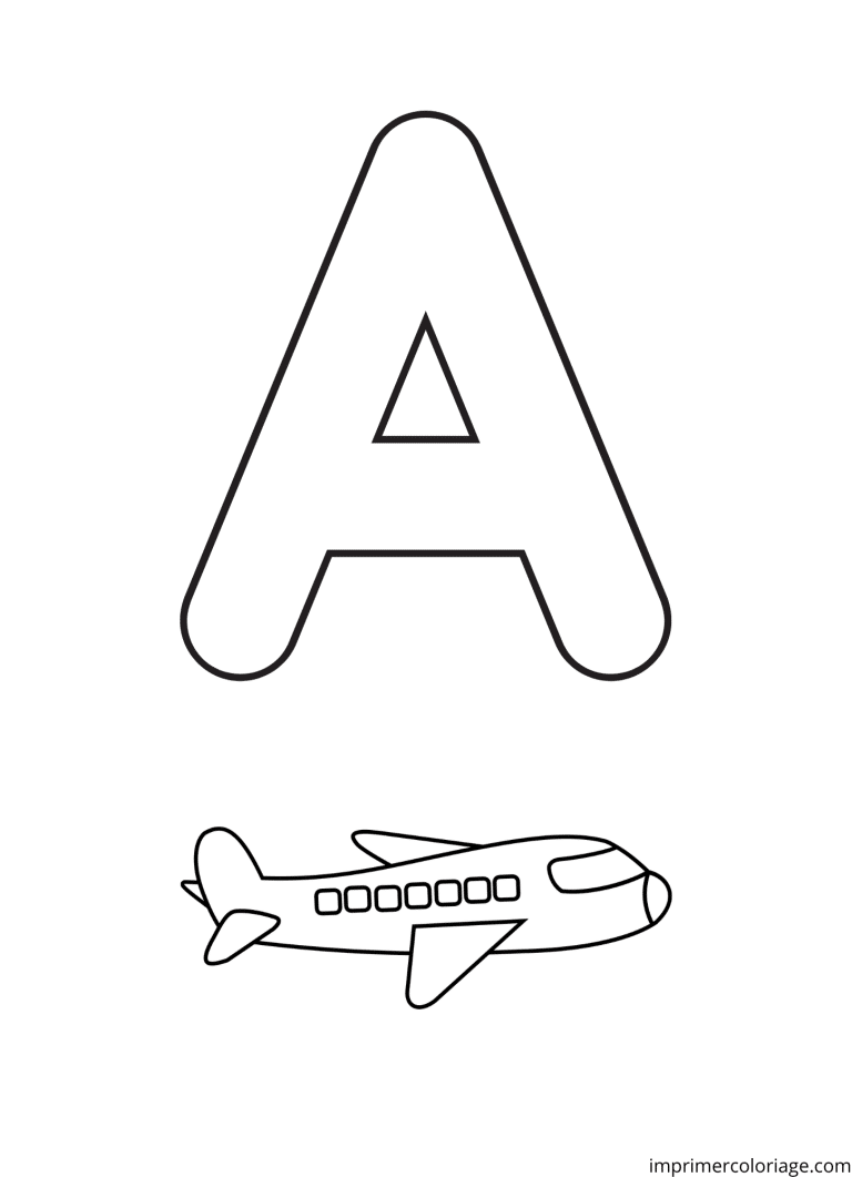 Coloriage de la lettre A en majuscule à imprimer Coloriage de la lettre A en majuscule - dessin gratuit à imprimer