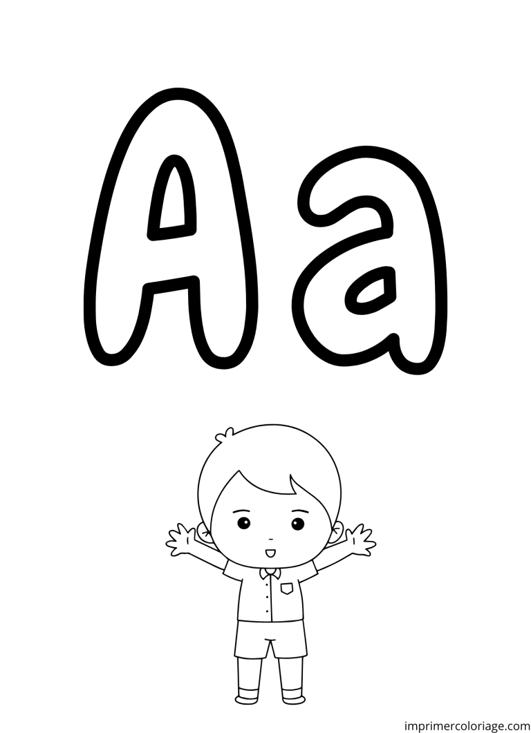 Coloriage de la lettre A en minuscule à imprimer Coloriage de la lettre A en minuscule - dessin gratuit à imprimer