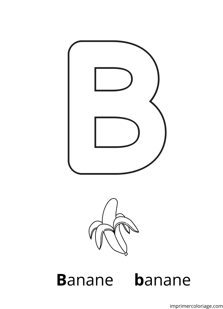 Coloriage de la lettre B en majuscule - dessin gratuit &agrave; imprimer