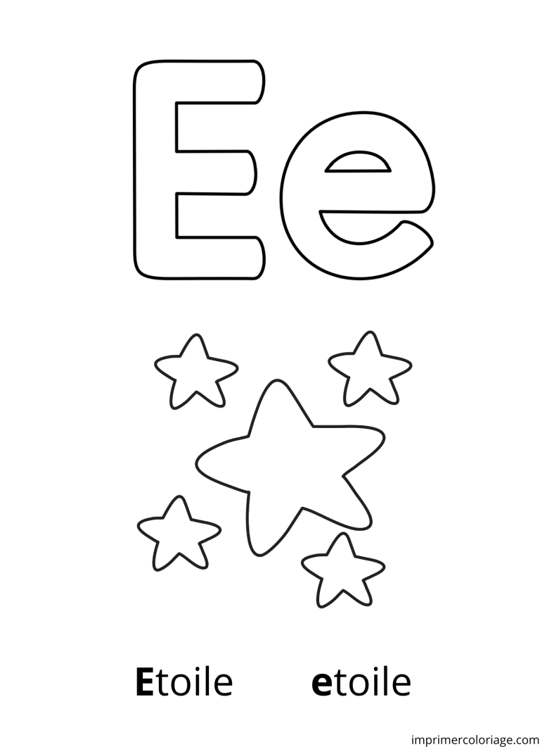 Coloriage de la lettre E en majuscule à imprimer Coloriage de la lettre E en majuscule - dessin gratuit à imprimer