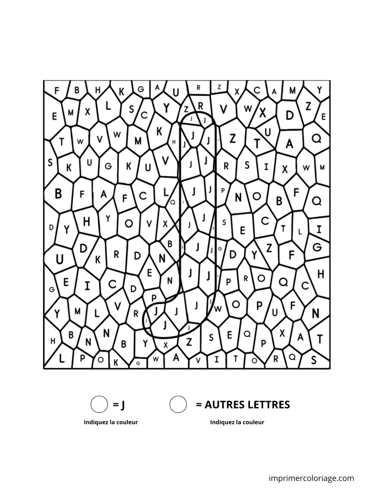 Coloriage magique lettre J - dessin gratuit &agrave; imprimer