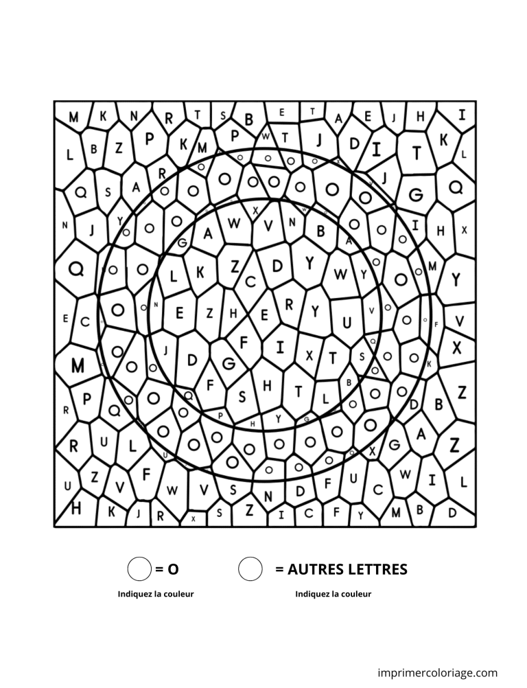 Coloriage magique lettre O à imprimer Coloriage magique lettre O - dessin gratuit à imprimer