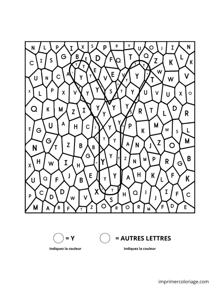 Coloriage magique lettre Y à imprimer Coloriage magique lettre Y - dessin gratuit à imprimer