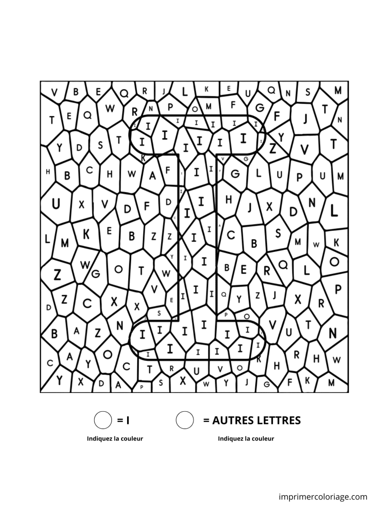 Coloriage magique lettre i à imprimer Coloriage magique lettre i - dessin gratuit à imprimer
