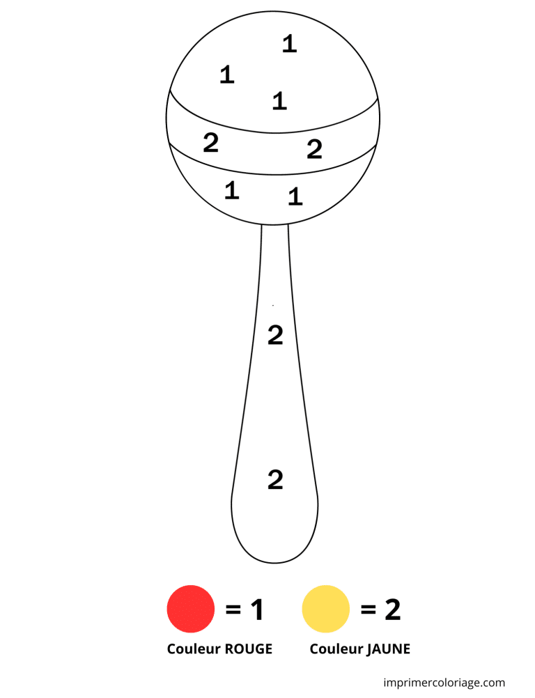 Coloriage magique petite section maracas - dessin gratuit &agrave; imprimer