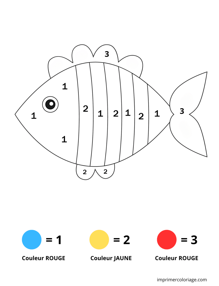 Coloriage magique petite section poisson - dessin gratuit &agrave; imprimer