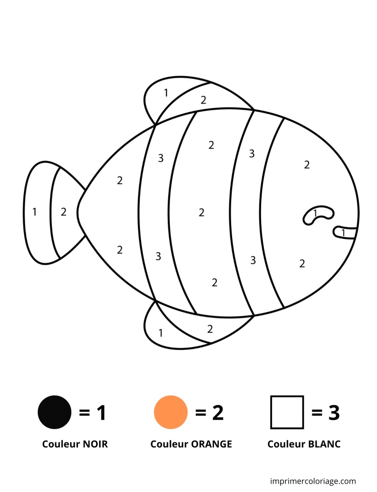 Coloriage magique poisson d'avril - dessin gratuit &agrave; imprimer