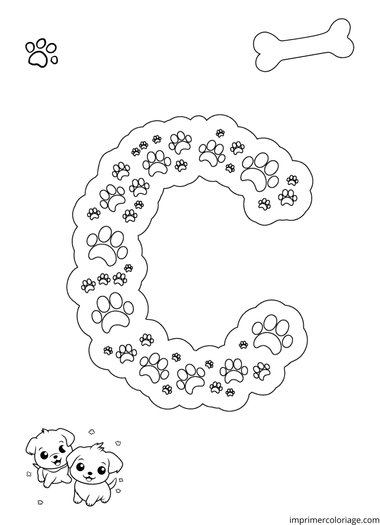Colorier la lettre C de l’alphabet à imprimer Colorier la lettre C de l'alphabet - dessin gratuit à imprimer