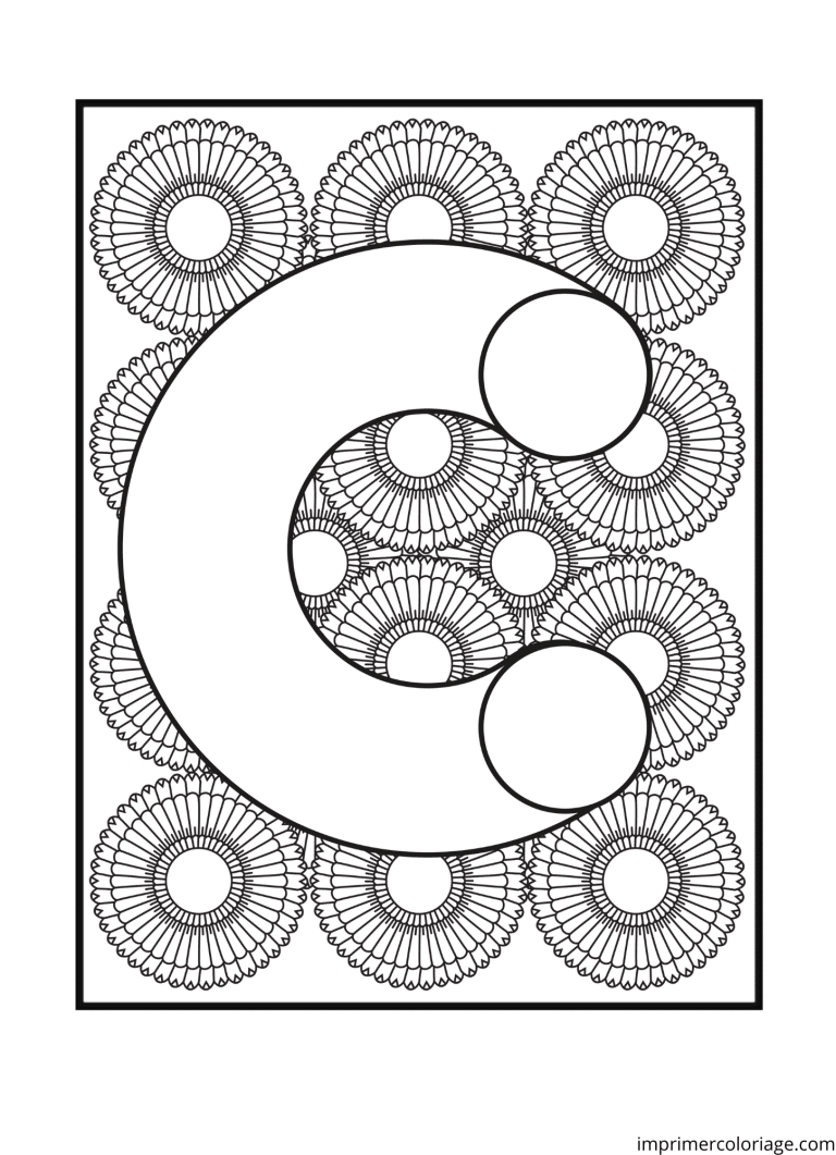 Colorier la lettre C en psychadelique à imprimer Colorier la lettre C en psychadelique - dessin gratuit à imprimer