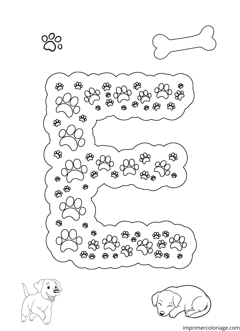 Colorier la lettre E de l’alphabet à imprimer Colorier la lettre E de l'alphabet - dessin gratuit à imprimer