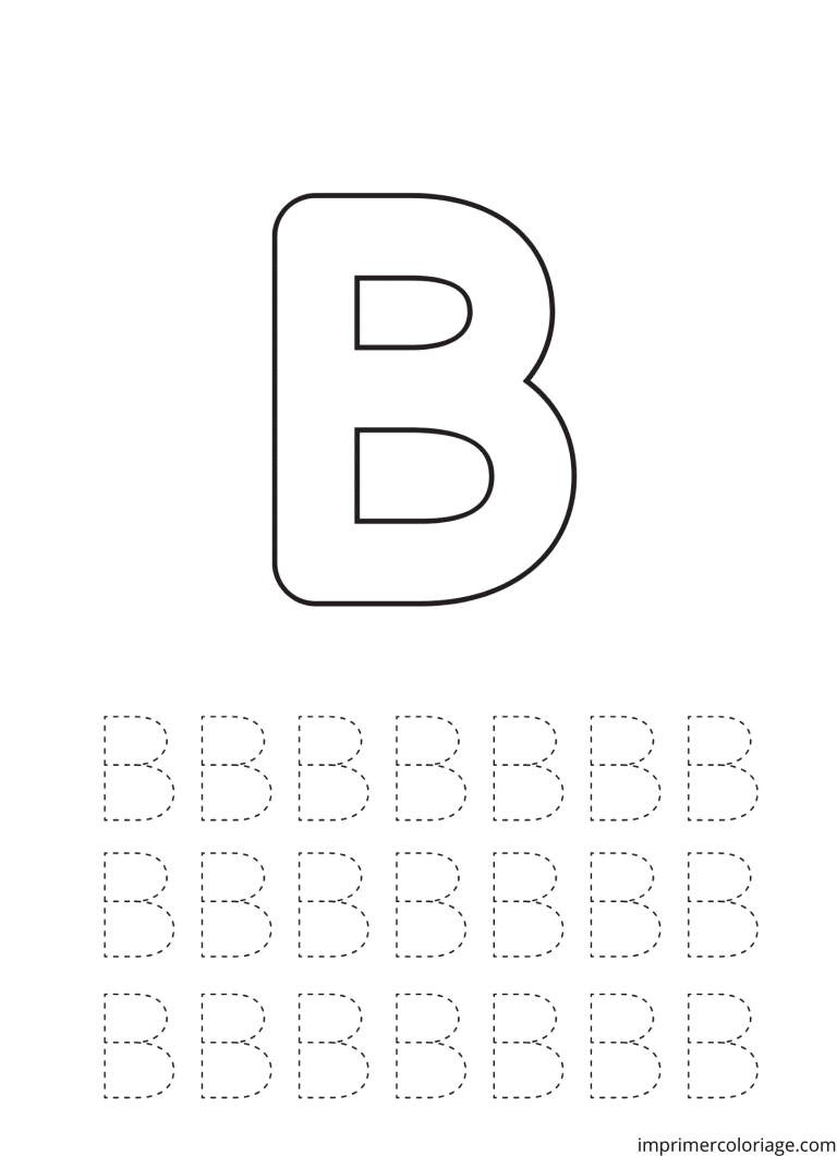 Colorier la lettre b en MAJUSCULE - dessin gratuit &agrave; imprimer