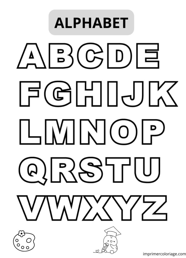 Lettres de l'alphabet &agrave; colorier - dessin gratuit &agrave; imprimer