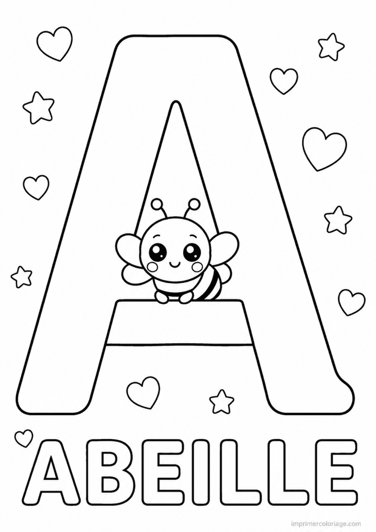 coloriage lettre a abeille - dessin gratuit &agrave; imprimer