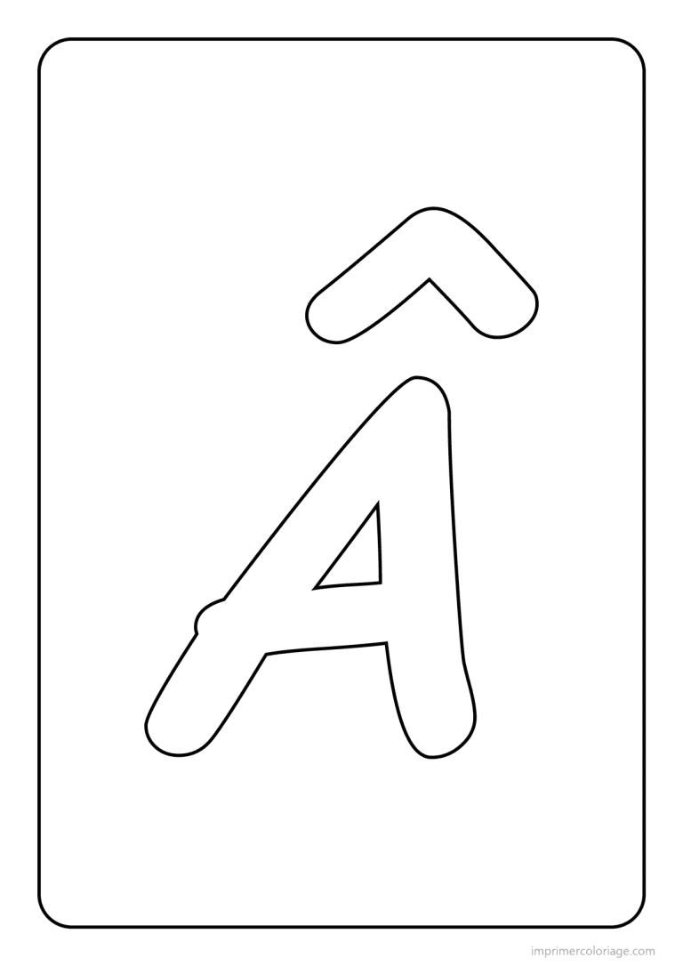 coloriage lettre a accent circonflexe majuscule simple - dessin gratuit &agrave; imprimer