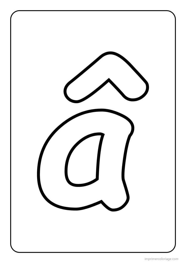 coloriage lettre a accent circonflexe minuscule gros traits - dessin gratuit &agrave; imprimer