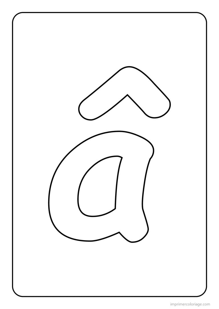 coloriage lettre a accent circonflexe minuscule simple - dessin gratuit &agrave; imprimer