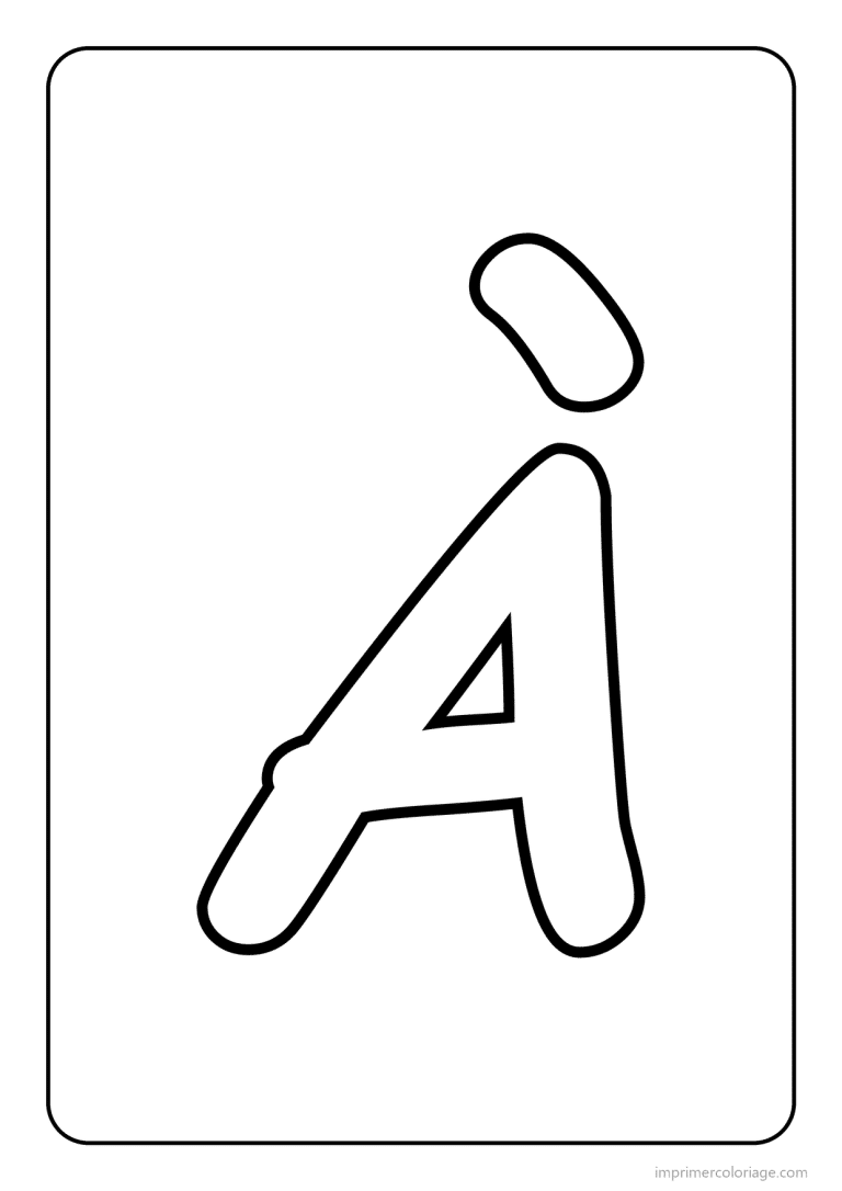 coloriage lettre a accent grave majuscule gros traits - dessin gratuit &agrave; imprimer