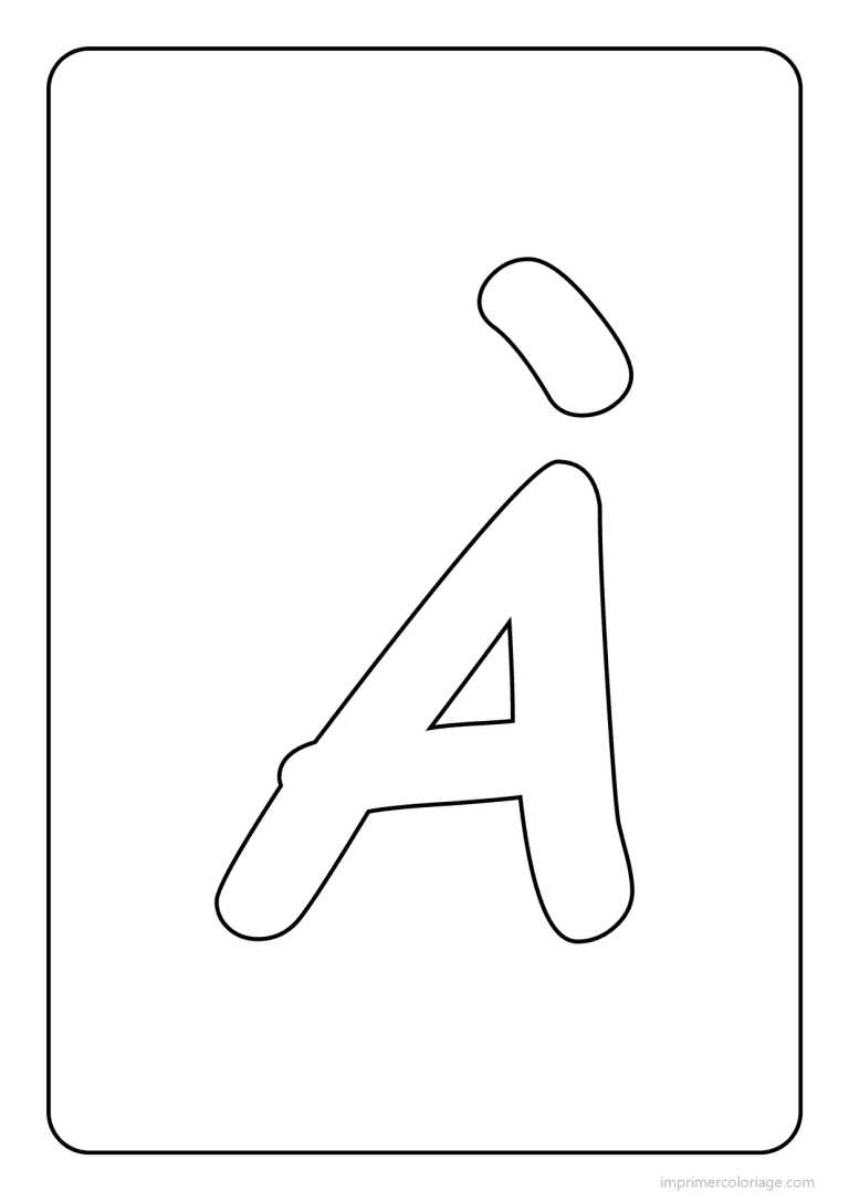 coloriage lettre a accent grave majuscule simple - dessin gratuit &agrave; imprimer