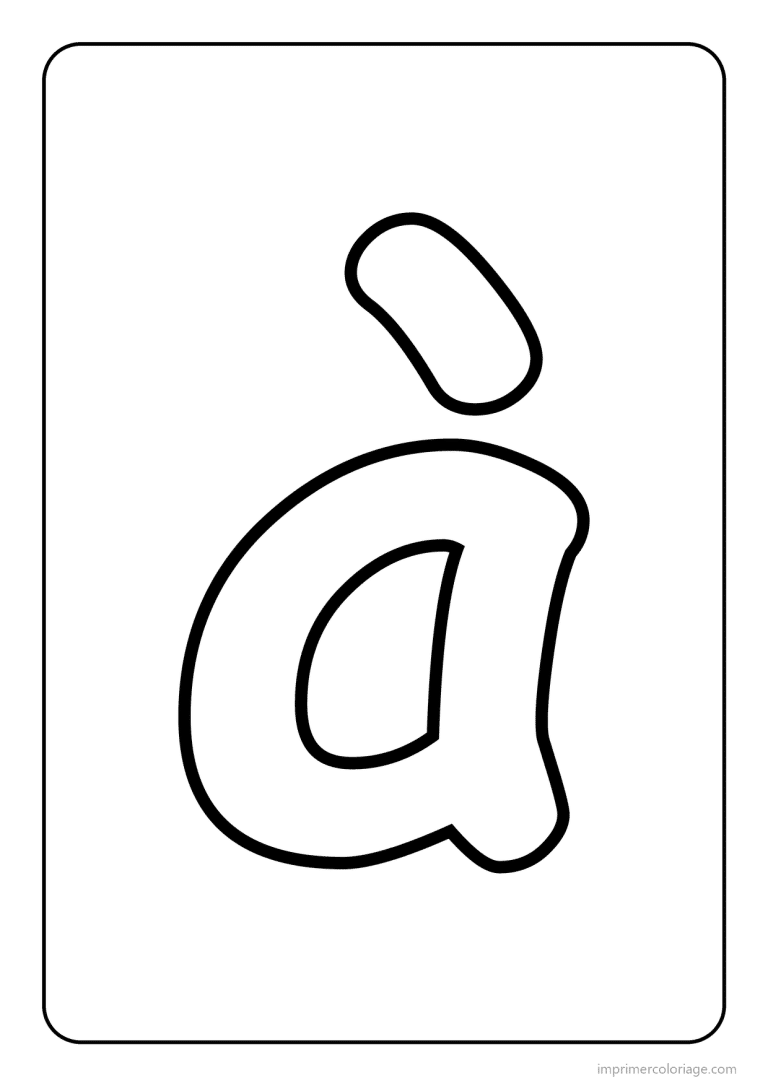 coloriage lettre a accent grave minuscule gros traits - dessin gratuit &agrave; imprimer