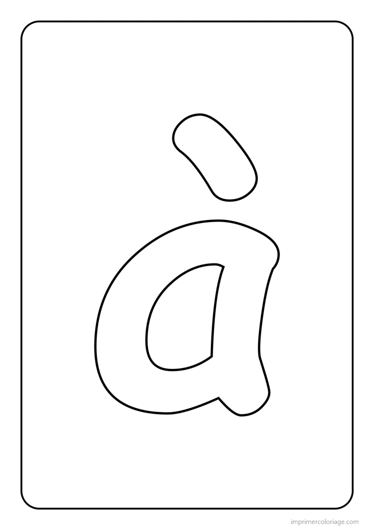 coloriage lettre a accent grave minuscule simple - dessin gratuit &agrave; imprimer