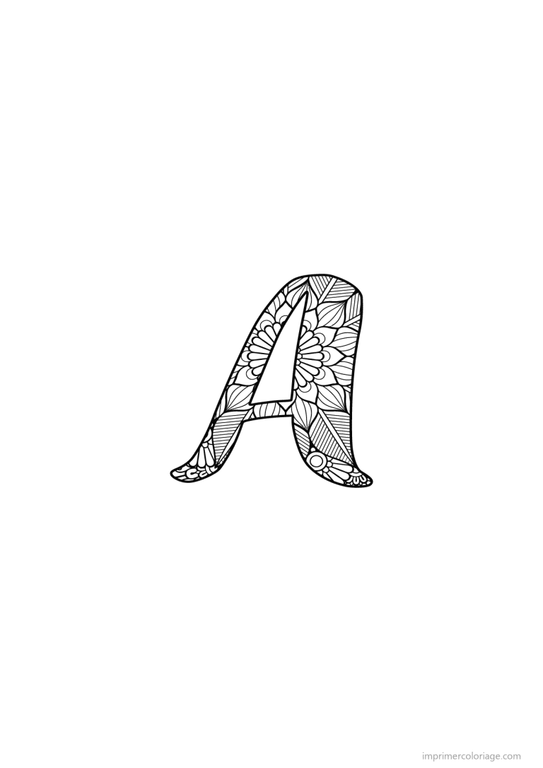 coloriage lettre a calligraphie - dessin gratuit &agrave; imprimer