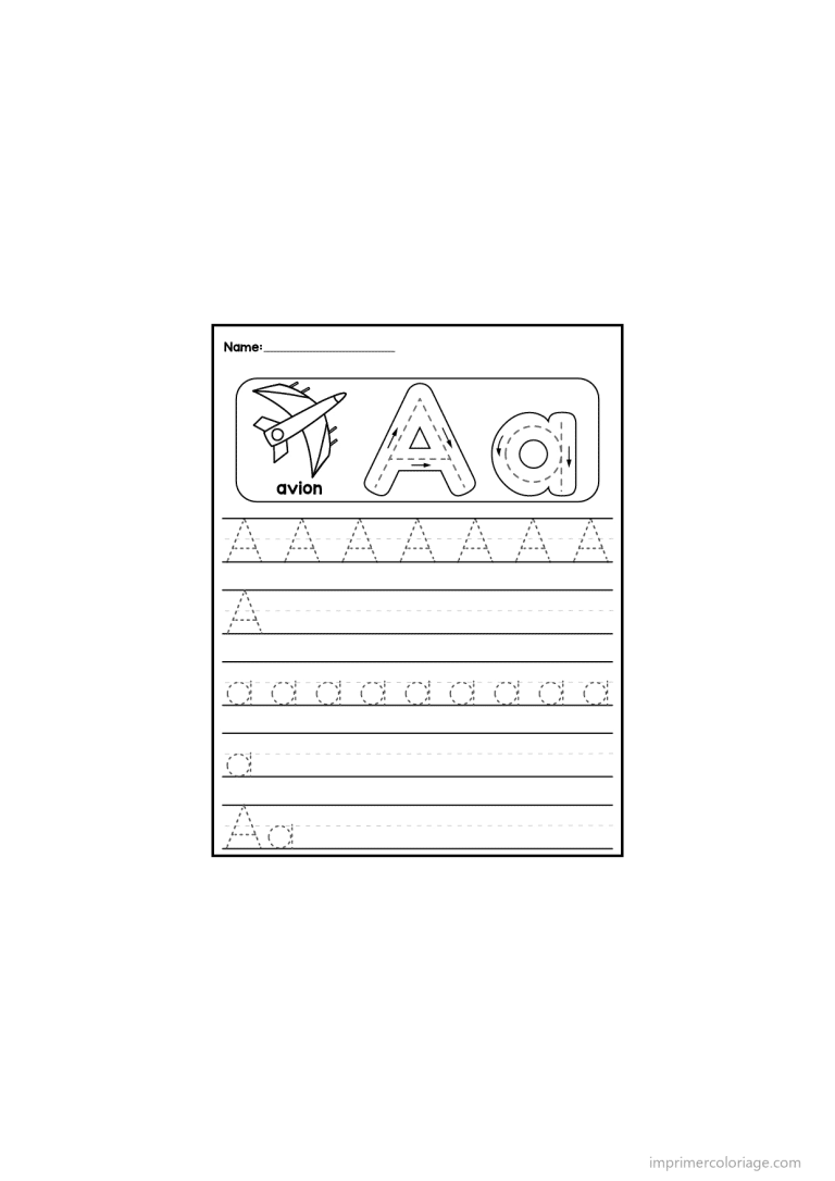coloriage lettre a ecriture - dessin gratuit &agrave; imprimer