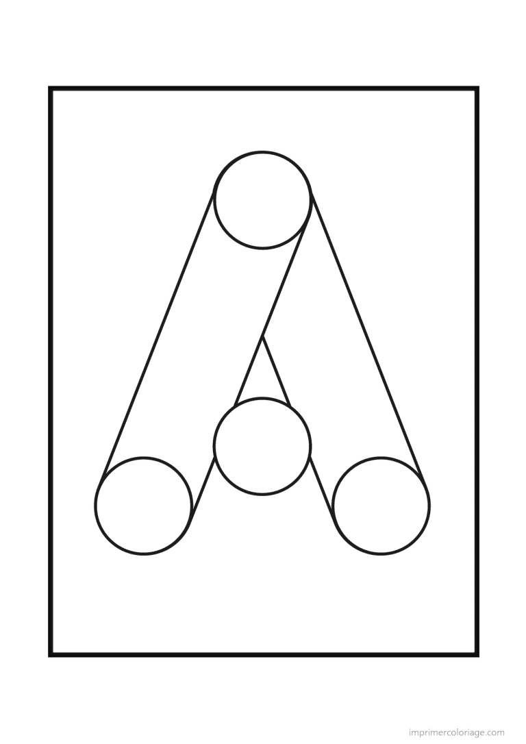 coloriage lettre a geometrique - dessin gratuit &agrave; imprimer