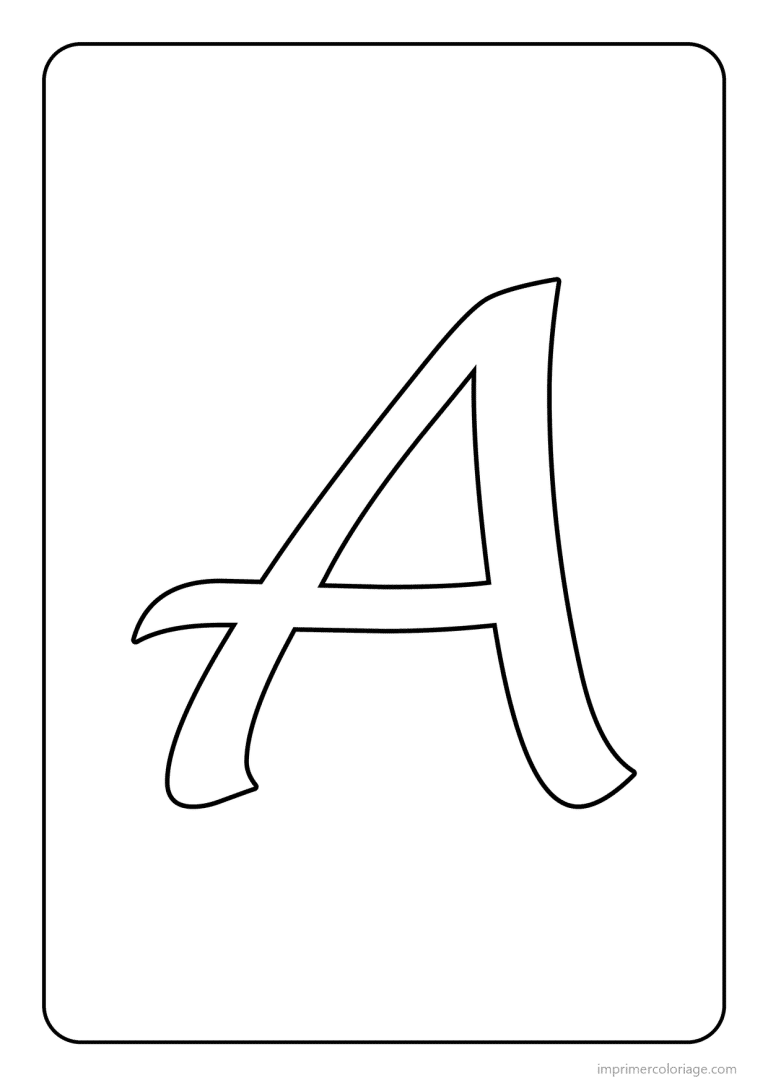 coloriage lettre a majuscule cursive - dessin gratuit &agrave; imprimer