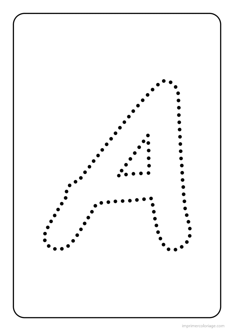 coloriage lettre a majuscule pointilles - dessin gratuit &agrave; imprimer