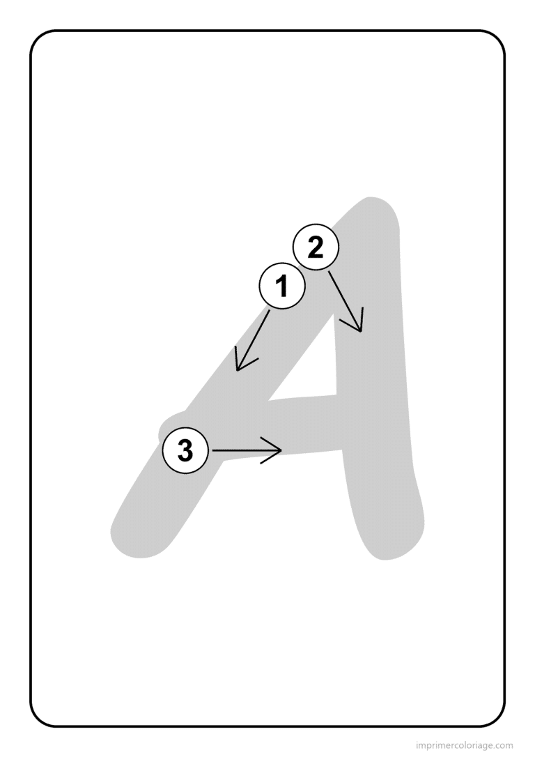 coloriage lettre a majuscule sens du trace - dessin gratuit &agrave; imprimer