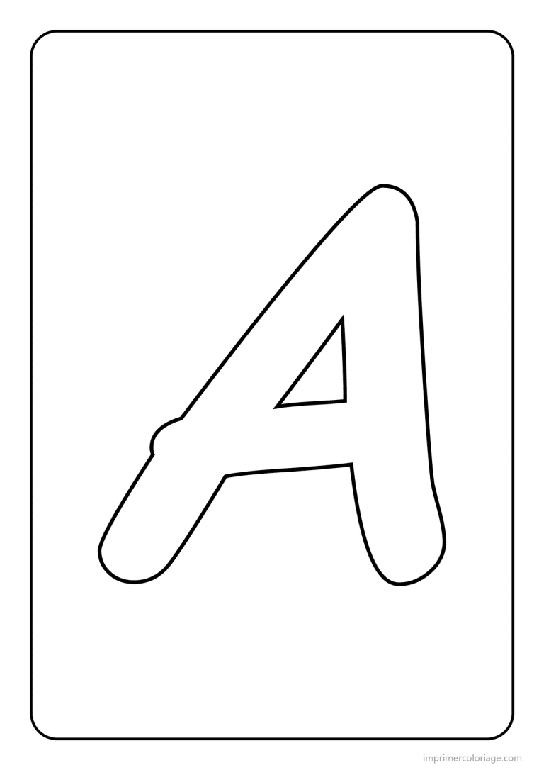 coloriage lettre a majuscule simple - dessin gratuit &agrave; imprimer