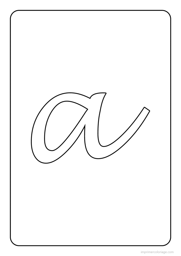 coloriage lettre a minuscule cursive - dessin gratuit &agrave; imprimer
