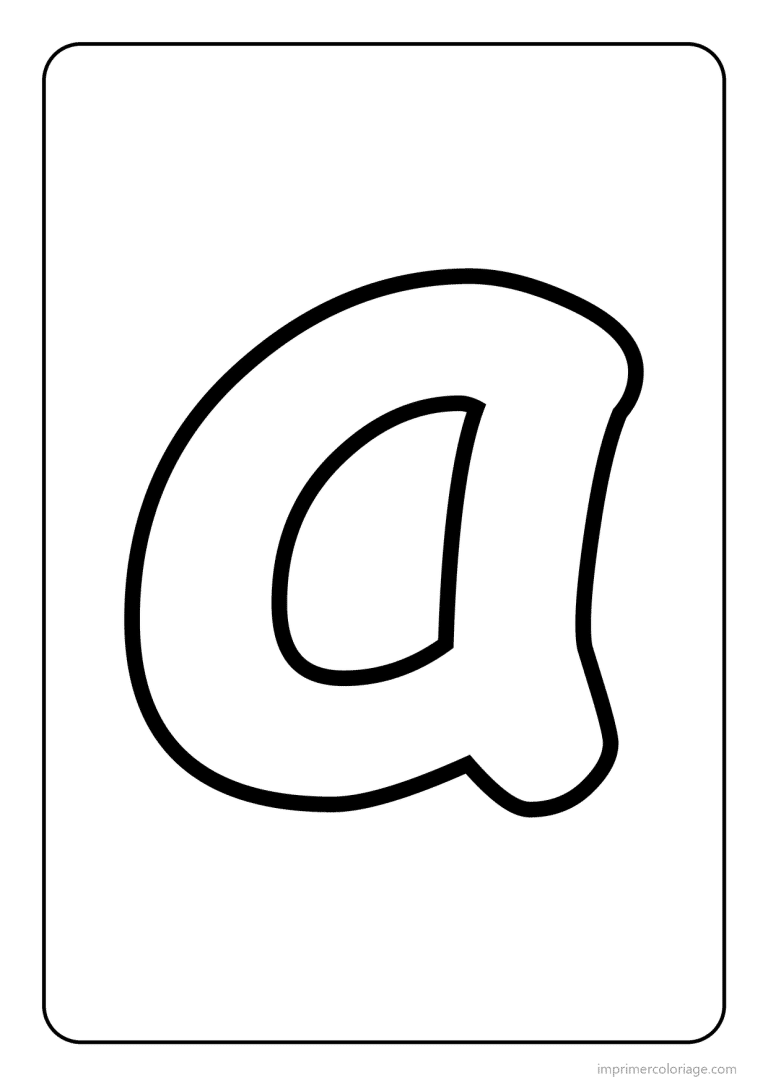 coloriage lettre a minuscule gros traits - dessin gratuit &agrave; imprimer