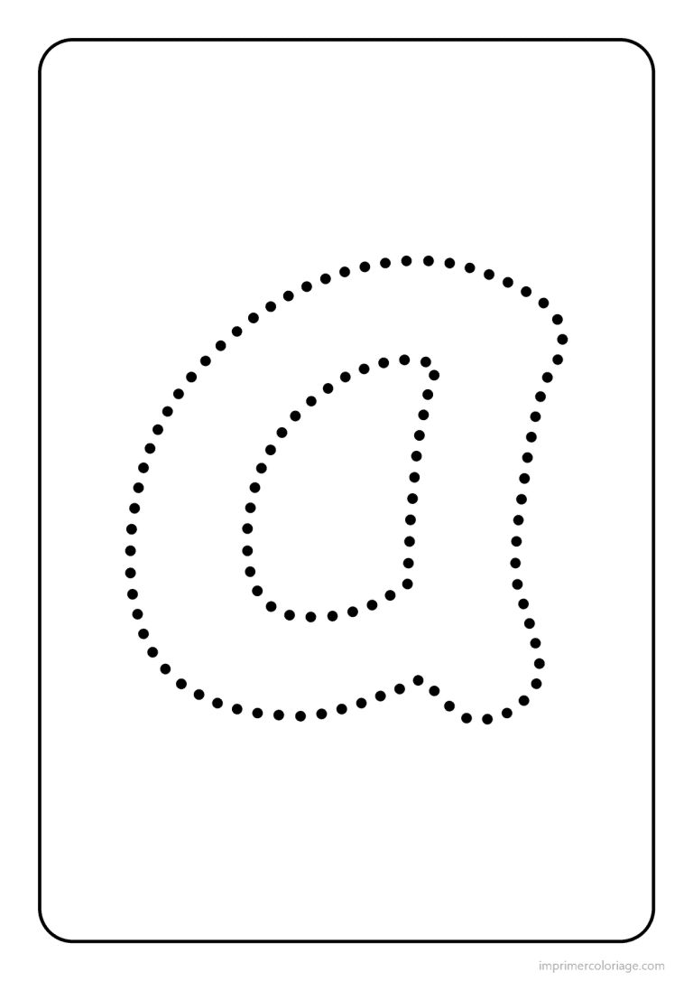 coloriage lettre a minuscule pointilles - dessin gratuit &agrave; imprimer