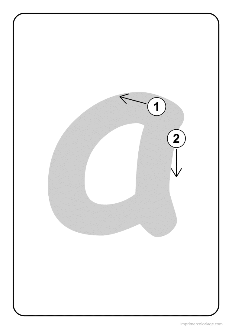 coloriage lettre a minuscule sens du trace - dessin gratuit &agrave; imprimer