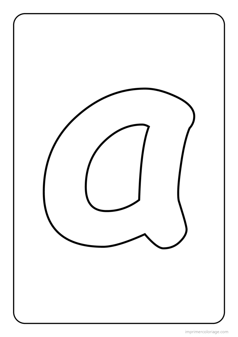 coloriage lettre a minuscule simple - dessin gratuit &agrave; imprimer