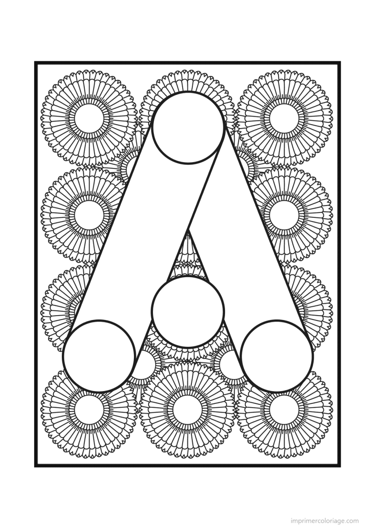 coloriage lettre a rosaces - dessin gratuit &agrave; imprimer