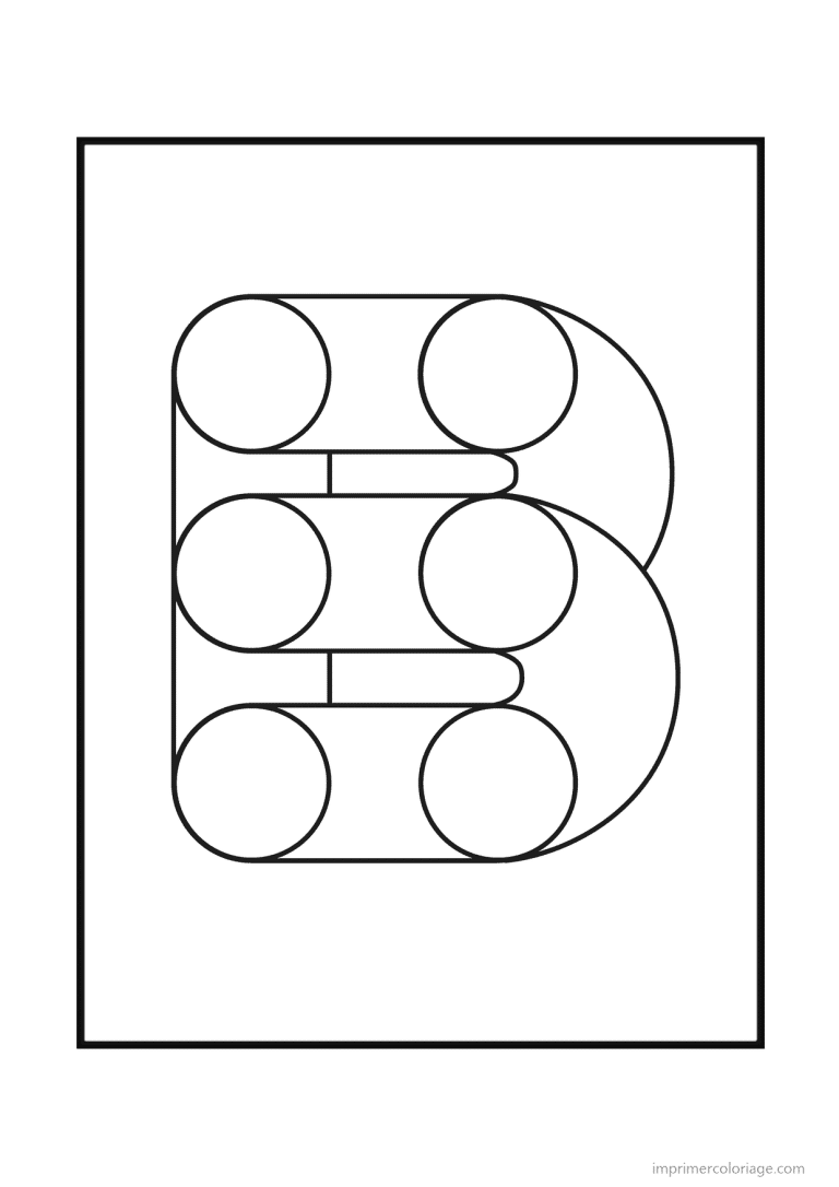 coloriage lettre b geometrique - dessin gratuit &agrave; imprimer
