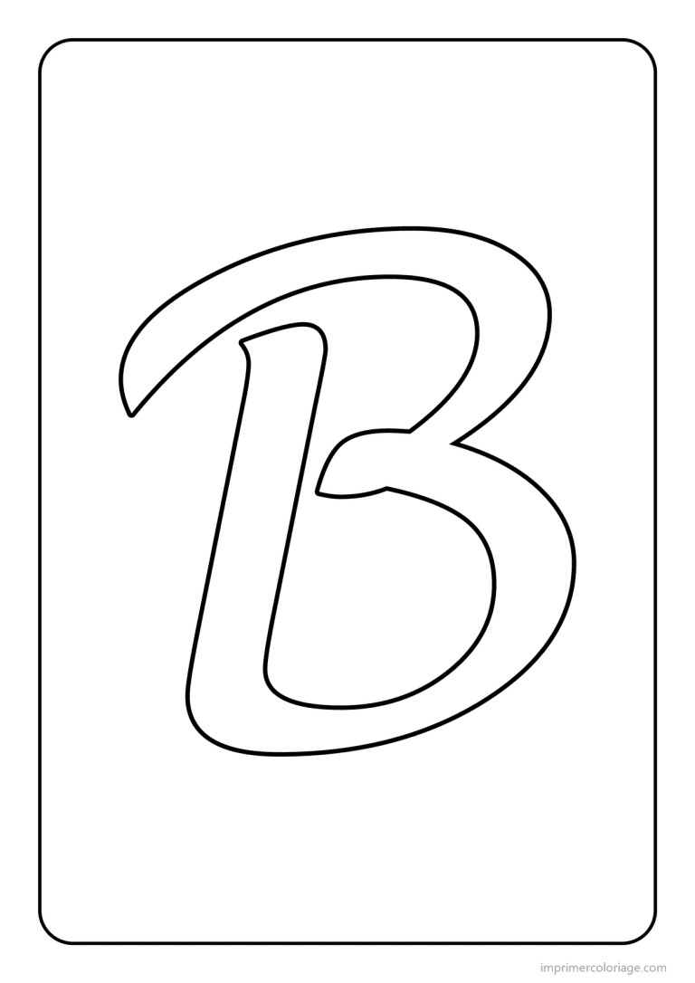 coloriage lettre b majuscule cursive - dessin gratuit &agrave; imprimer