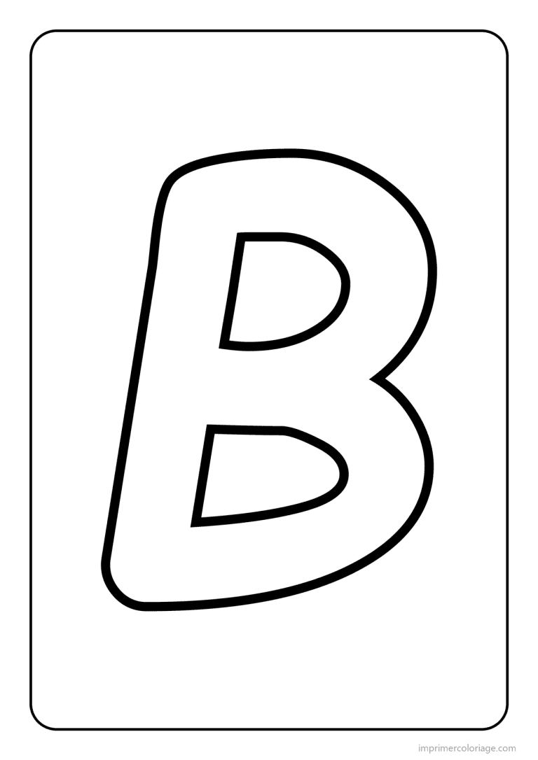 coloriage lettre b majuscule gros traits - dessin gratuit &agrave; imprimer