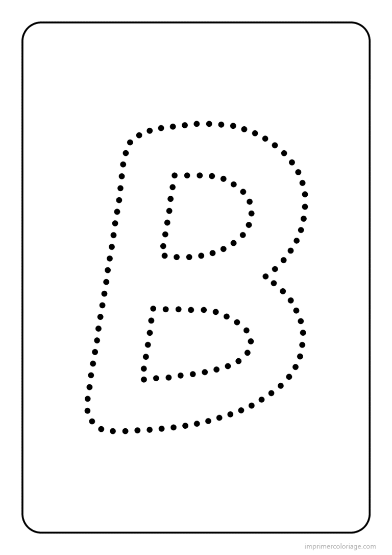 coloriage lettre b majuscule pointilles - dessin gratuit &agrave; imprimer