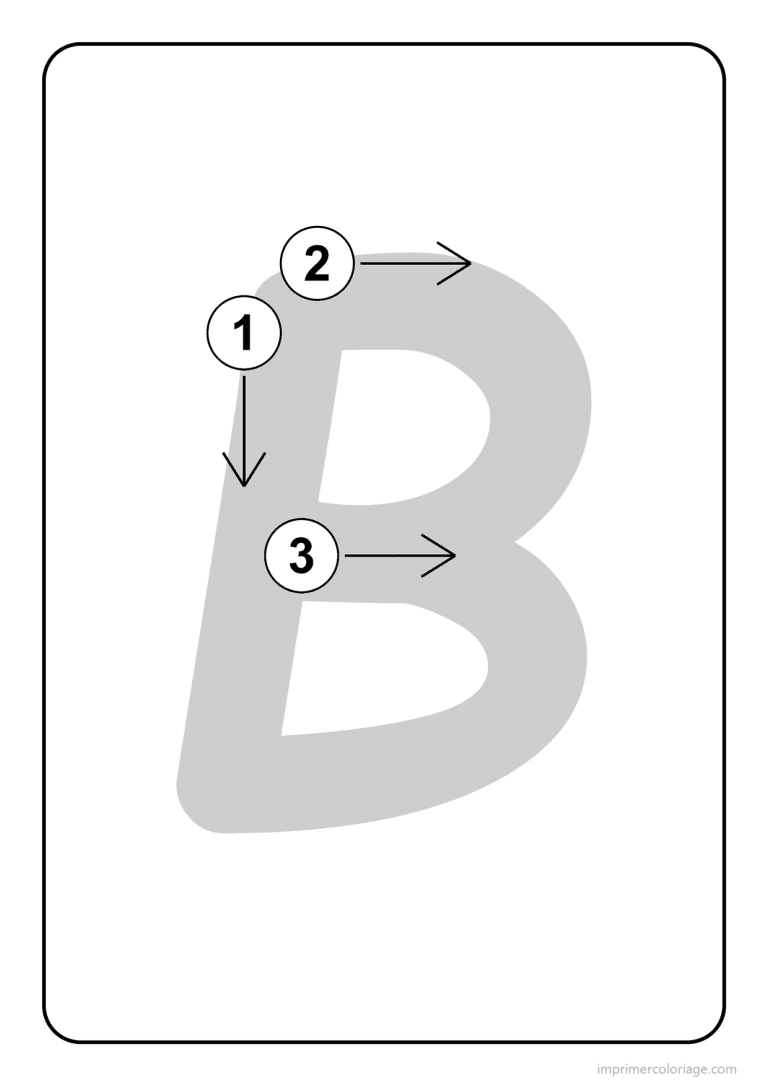 coloriage lettre b majuscule sens du trace - dessin gratuit &agrave; imprimer