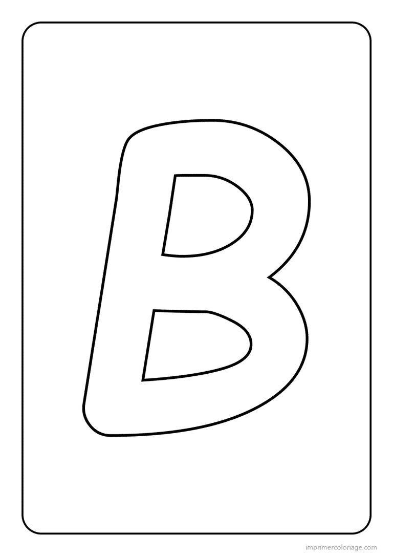 coloriage lettre b majuscule simple - dessin gratuit &agrave; imprimer