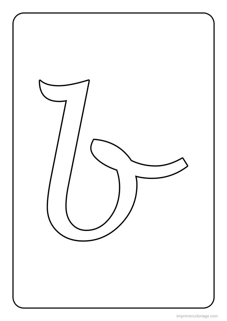 coloriage lettre b minuscule cursive - dessin gratuit &agrave; imprimer