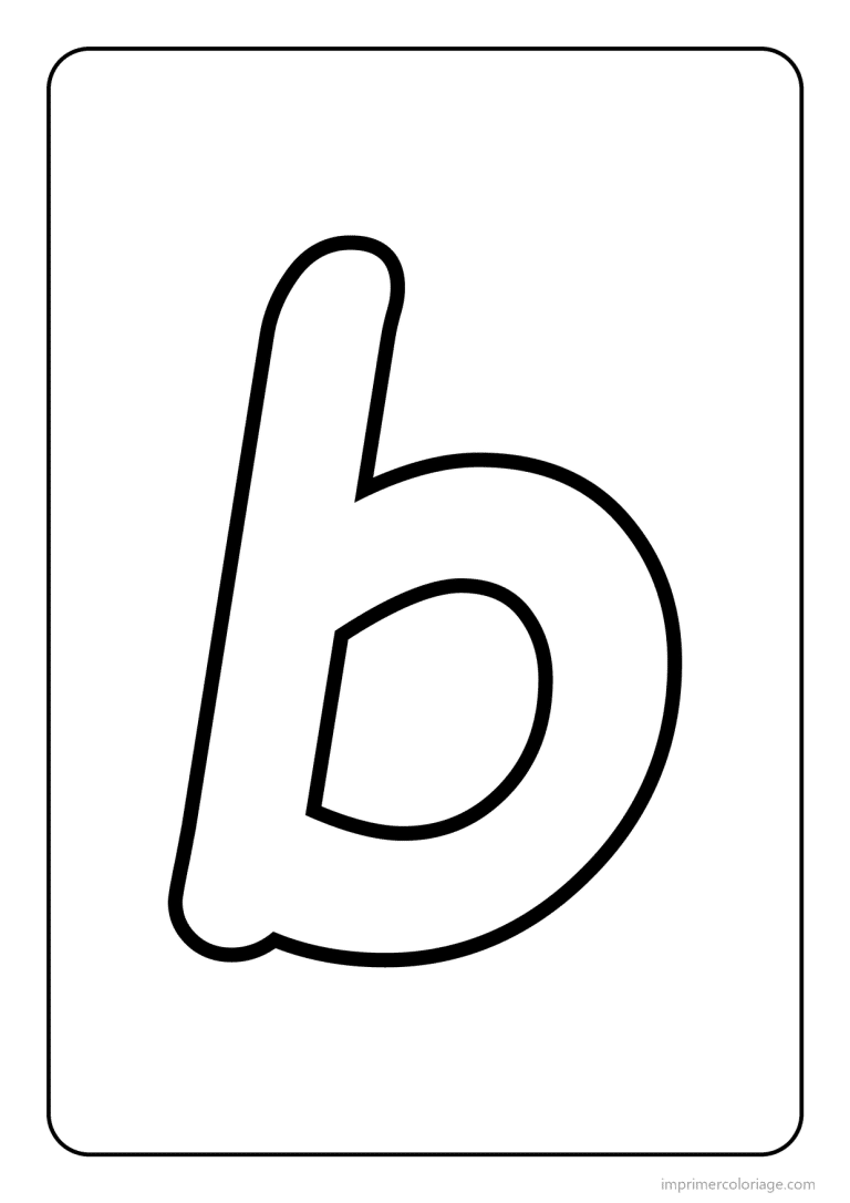 coloriage lettre b minuscule gros traits - dessin gratuit &agrave; imprimer