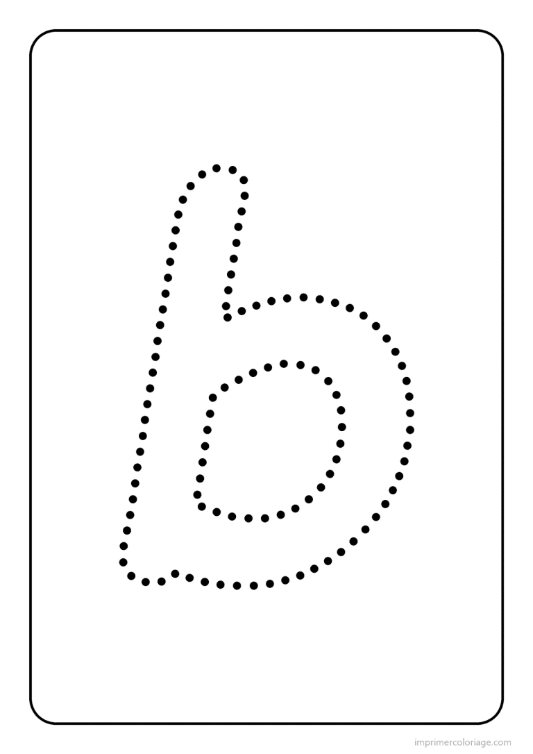 coloriage lettre b minuscule pointilles - dessin gratuit &agrave; imprimer