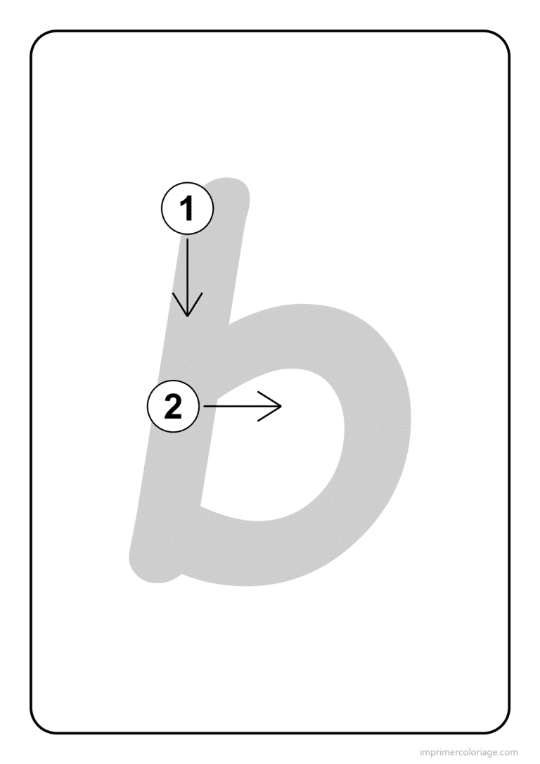coloriage lettre b minuscule sens du trace - dessin gratuit &agrave; imprimer