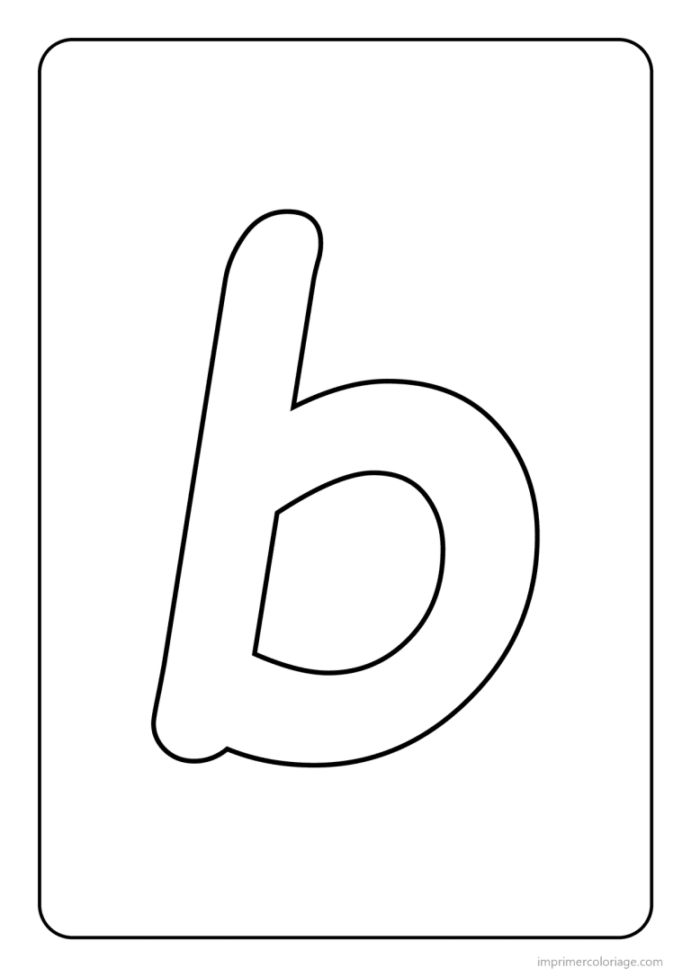 coloriage lettre b minuscule simple - dessin gratuit &agrave; imprimer