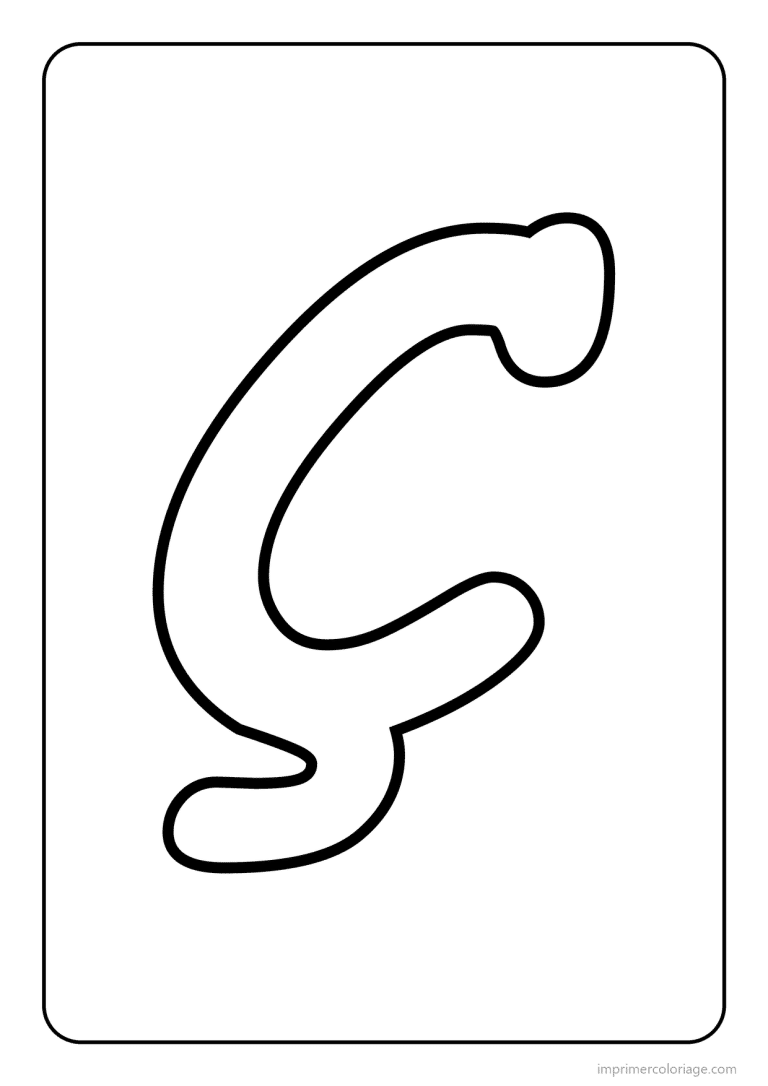 coloriage lettre c cedille majuscule gros traits - dessin gratuit &agrave; imprimer