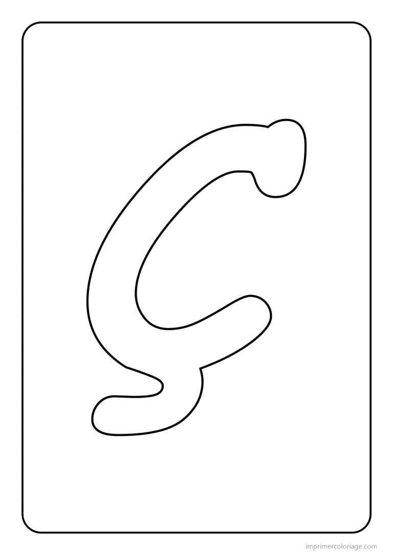 coloriage lettre c cedille majuscule simple - dessin gratuit &agrave; imprimer